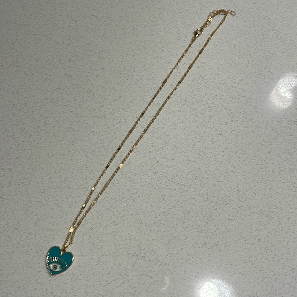 Beautiful evil eye gold necklace Fashion